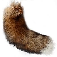 Fox Tail Fur Tail Keychain 15.75inch Animal Tail Shaggy Faux Fur Tail Realistic Fox Tail Keychain Decorative Therian Tail