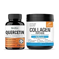 Sandhu's Quercetin 1000mg Capsules & Collagen Peptides Powder| Immune, Hair, Skin, Nail and Joint Health Support| Non-GMO | Made in USA