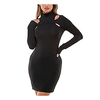 Womens Metallic Cut-Out T-Shirt Dress Black L