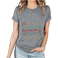 Go Jesus Funny Letter Print Shirts Women Christian Casual Tee Top Summer Short Sleeve Crew Neck Blessed Blouses