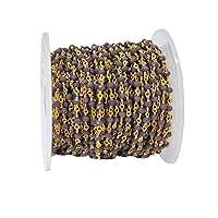 Embroiderymaterial Beaded Chain Rondelle Bead Chain for Jewellery Making (1Mtr, Greyish Purple)