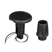 Attwood 910R2PB-7 LightArmor™ 910R Series Round Plug-in Light Base — for All-Around Pole Light, 2-Pin, Black Composite Cover