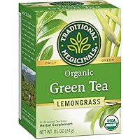 Traditional Medicinals Organic Green Tea Lemongrass Herbal Tea, Health Support (16 Count (Pack of 6))