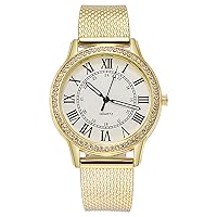 Diamond-Studded Luminous Retro Wristwatch for Women, Fashion Female Watch Stainless Steel Belt Quartz Watch, Gift for Valentine's Day Christmas and Mother's Day