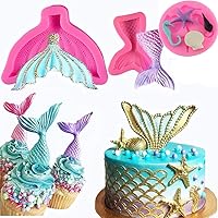 set of 3 Mermaid Tail molds sea creatures sealife candy Gelatin Maker Fishing Lures Cake Decorating Soap Molds Jello Shots Cupcake topper Chocolate Making Ice tray decor Non stick easy to use