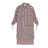 Womens Striped Tunic Blouse, Red, XX-Small