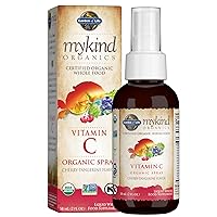 mykind Organics Vitamin C for Kids and Adults, Organic Vitamin C Spray for Skin Health - Cherry Tangerine, Vitamin C Supplement Antioxidant for Immune Support, 2 fl oz Liquid Drops