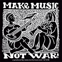 Make Music, Not War - Peace / Anti-War Small Bumper Sticker / Decal (3