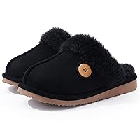 Litfun Fuzzy Slippers for Women with Memory Foam Winter Fluffy House Shoes Indoor Outdoor
