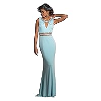 Women's Jeweled Prom Dress and Evening Gown 2601 Size 10 Blue