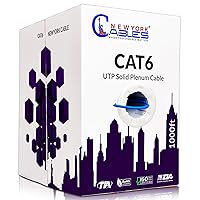 NewYork Cables | CAT6 Plenum Cable 1000ft (CMP) | UTP, 550MHz, 23AWG, 4Pair UTP 10GB Internet Cable | DSX-8000 Fluke Test Passed | Bulk Ethernet Cable, for Networking & Gaming