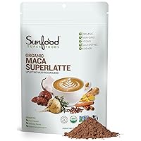 Sunfood Superfoods Maca Superlatte Powder Drink Mix with Reishi Mushrooms and Gelatinized Maca | 6oz Bag | Organic, Non-GMO, Vegan