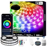 LE LED Strip Lights, Christmas Decorations, 32.8ft WiFi Smart RGB Strips, SMD 5050 LED Rope Light, App&Remote Controlled, Alexa Compatible, Tape Light for Bedroom, Home and Kitchen