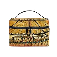 Cosmetic Bag Ancient Egyptian Tribal Pattern Vintage Women Makeup Case Travel Storage Organizer