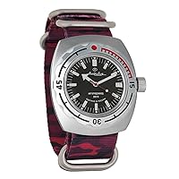 Vostok Amphibian Automatic Mens Wristwatch Self-Winding Military Diver Amphibia Ministry Case Wrist Watch 090662