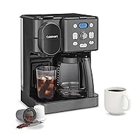 Cuisinart Coffee Maker, 12-Cup Glass Carafe, Automatic Hot & Iced Coffee Maker, Single Server Brewer, Black Stainless Steel, SS-16BKS