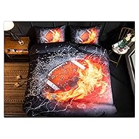 3D Sports Rugby Bedding Set for Teen Boys,Duvet Cover Sets with Pillowcases,Queen Size,3PCS,1 Duvet Cover+2 Pillow Shams