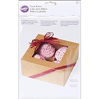 Wilton Kraft 4 Cavity Cupcake Boxes, 3 Count, Cupcake 4-Cavity