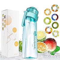 Sports Air Water Bottle BPA Free Starter up Set Drinking Bottles,650ML Fruit Fragrance Water Bottle,with 7 Flavour pods%0 Sugar Water Cup,for Gym and Outdoor Gift (Blue)