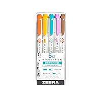 Zebra Pen Mildliner Double Ended Highlighter Set, Broad and Fine Point Tips, Assorted Warm Ink Colors, 5-Pack