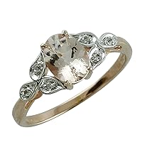 Morganite Oval Shape 1.08 Carat Natural Earth Mined Gemstone 10K Rose Gold Ring Unique Jewelry for Women & Men