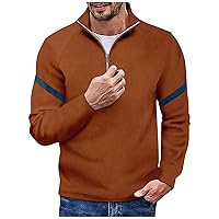 Men Quarter Zip Sweatshirt Casual Long Sleeve Gradient Color Pullover Tops Big and Tall Gym Workout Shirts