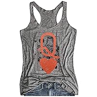 Womens Mandala Vintage Graphic Racerback Tank Tops Summer Casual Loose O-Neck Tanks Vest Vacation Classic-Fit Shirt Cami