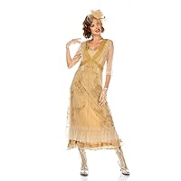 Nataya 40701 Women's 1920s Titanic Vintage Style Wedding Dress in Gold