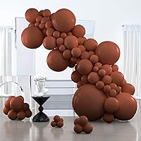 PartyWoo Chocolate Brown Balloons, 127 pcs Boho Brown Balloons Different Sizes Pack of 36 Inch 18 Inch 12 Inch 10 Inch 5 Inch Dark Brown Balloons for Balloon Garland as Party Decorations, Brown-F08