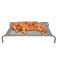 Furhaven Elevated Dog cot Style Bed with Raised Breathable Mesh for Restful Cooling Outdoors or as Durable Indoor Training Aid - Graphite Gray, Large