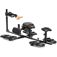 MASTER SERIES Subversion Deluxe Stockade with Sex Machine for Men, Women, & Couples. Durable Steel Frame, Padded Comfort, Multi-Speed Sex Machine. BDSM Furniture. 7 Piece Set, Black.