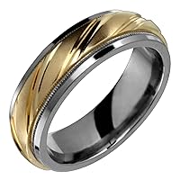 Ela Titanium Ring with Swiss Cut 14K Gold Design Center