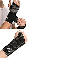 INDEEMAX Copper Wrist Compression Sleeve and Carpal Tunnel Wrist Brace(M+Right Version)