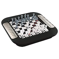 LEXIBOOK CG1335 Chessman FX Electronic Chess Game with Touch Keyboard and Light and Sound Effects 32 Pieces 64 Difficulty Family Board Game, 2 Players, Black/Silver