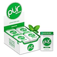 PUR Mints | Aspartame Free Mints | Made with Xylitol | Sugar Free, Vegan, Gluten Free & Keto Friendly | Natural Spearmint Flavored Mints, 30 Pieces (Pack of 12)