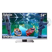 SYLVOX 24 Inch TV 12 Volt Smart TV FHD 1080P Digital Video Disc Player Built-in ARC CEC WiFi Wireless Connection Support, Suitable for RV Camper Kitchen Bedroom Boat(Limo Series),Black
