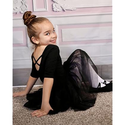 Stelle Puff Sleeve Ballet Leotards for Girls with Sparkly Tutu Skirted Toddler Dance Dress Outfit (Little Kid/Big Kid)