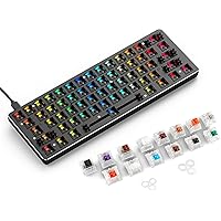 Glorious PC Gaming Race (Barebone Keyboard + Switch) GMMK Compact Barebone Edition - RGB LED Backlit (Compact, Black) Keyboard Switch Sample Pack (Bundle)