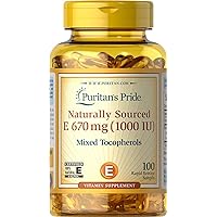 Mixed Tocopherols Natural- Softgels, Vitamin E, 100 Count