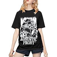Agnostic Front Baseball T Shirt Woman's Casual Tee Summer Crew Neck Short Sleeves Tops Black