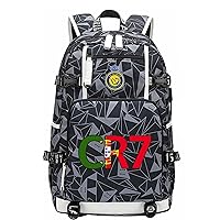 Cristiano Ronaldo Lightweight Daypack with USB Charging Port and Headphone Interface,Al-Nassr FC Graphic Laptop Bag