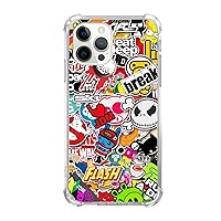 Pop Culture Pop-Art CollageCase Compatible with iPhone 15 Pro, Aesthetic Cartoon Sticker Bomb Case for iPhone 15 Pro for Teens Women Men, Trendy Cool TPU Case Cover