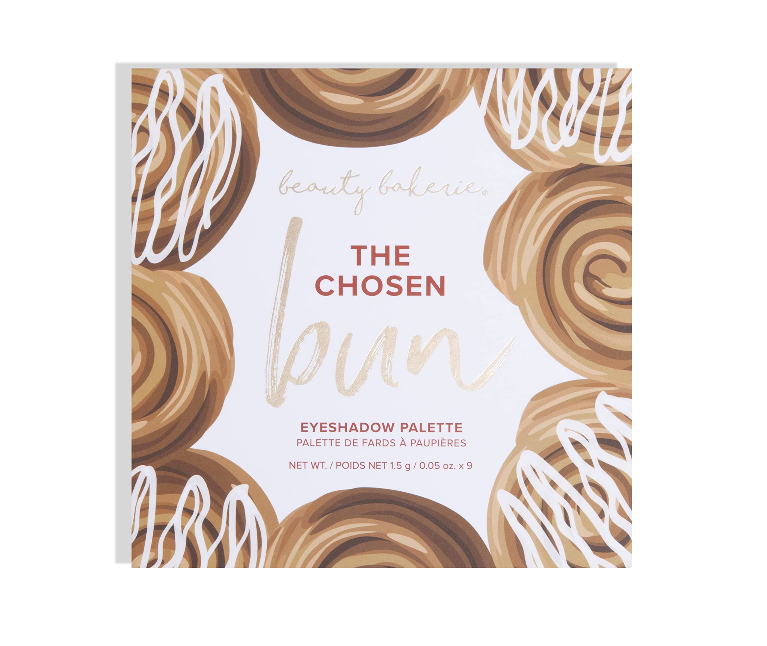 Beauty Bakerie The Chosen Bun Eyeshadow Palette, Neutral Shades of Matte and Shimmer Eye Makeup, 9 Colors