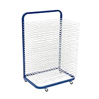 Pearington Mobile 25-Shelf Art Drying Rack for Classrooms and Art Studios, Heavy-Duty Steel Rolling Art Rack Cart with 25 Wide Shelves, Blue