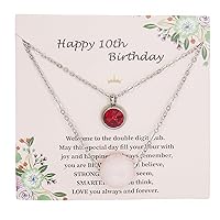 Happy 10th Birthday Gifts for Ten Year Old Girls Birthstone Personalized Necklaces for Teen Girls