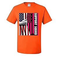 Support Squad Breast Cancer Awareness Warrior American Flag Mens T-Shirts