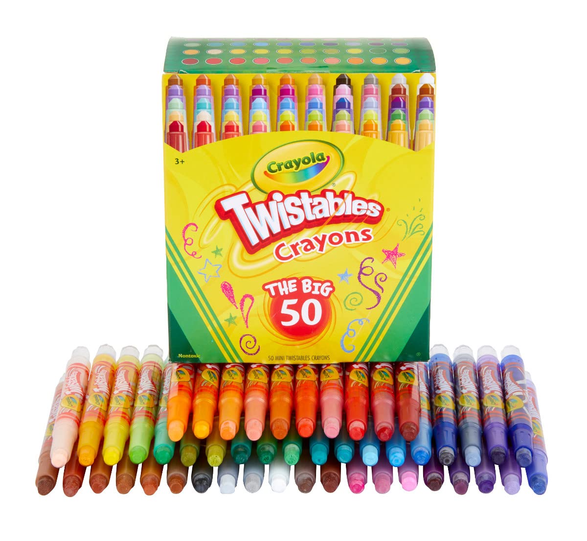 Crayola Mini Twistables Crayons (50 Ct), Kids Back To School Supplies, For Preschool & Kindergarten, Crayons For Toddlers & Kids, Ages 3+