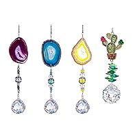 Suncatcher Hanging Crystal Wind Chimes, Window Prisms Ornament Decor for Home Garden