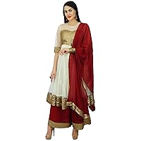 Atasi Womens Indian Party Wear Net & Sequins Anarkali Salwaar Kameez Suit with Dupatta Readymade Kurti with Palazzo Dress