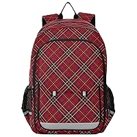 ALAZA Red and Black Plaid Pattern Casual Backpack Travel Daypack Bookbag